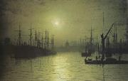 Atkinson Grimshaw rNightfall down the Thames (nn03) Sweden oil painting artist